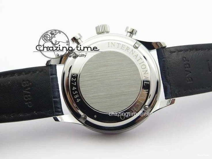 MIROTIME 0424 UrbanStyle Portuguese IW371446 ZF 1:1 Best Edition SS White Dial Blue Markers On Blue Leather Strap  A79350 V 7270